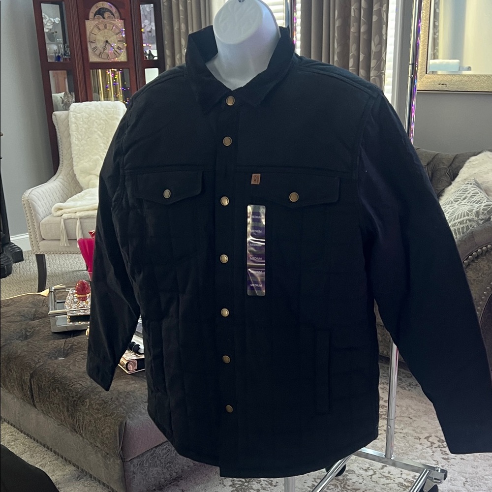 Coleman Men's Black Quilted Shirt Jacket